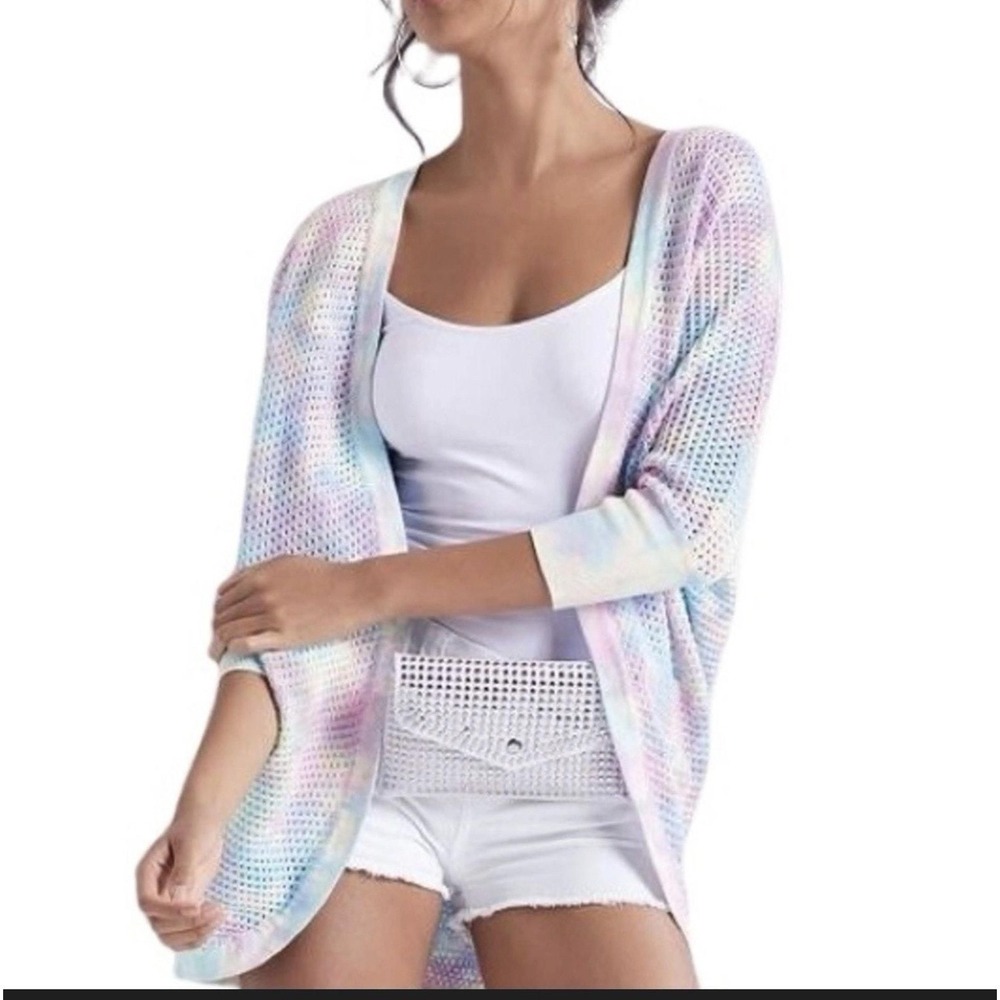 Venus Womens Open Front Cardigan Tye Dye Sweater Size Small  -